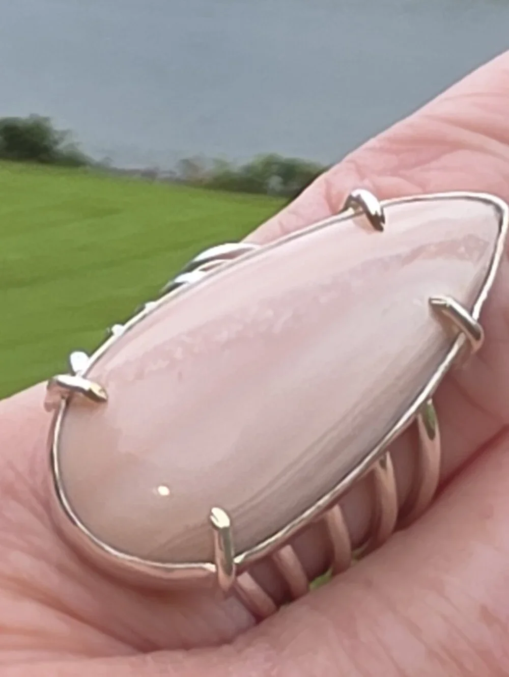 Pink Opal Gemstone Ring In 925 Sterling Silver (7)